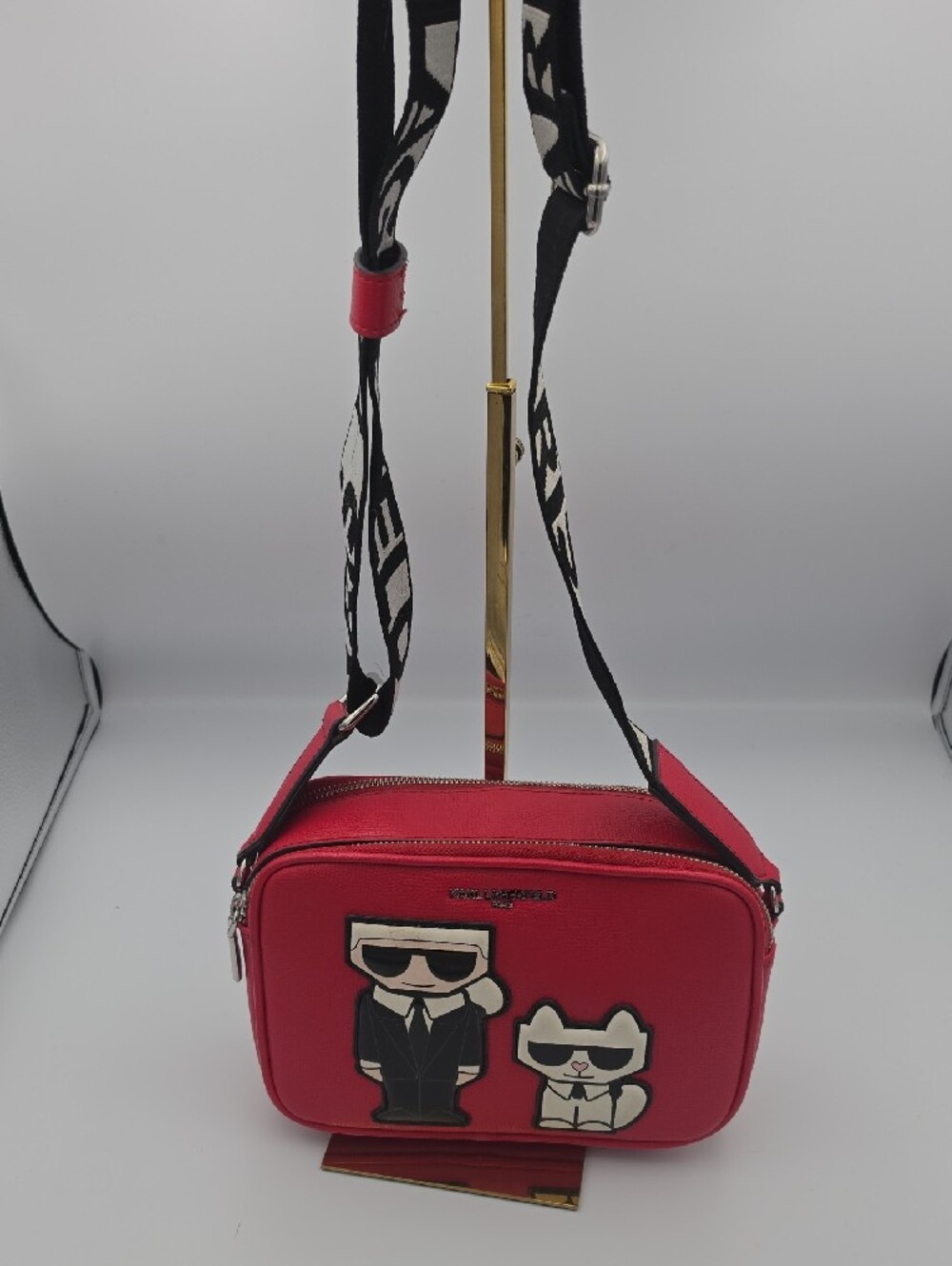 Karl Lagerfeld Red Crossbody Camera Bag W/ Characters & Guitar Strap (NWOT)❤️ - Picture 4 of 16